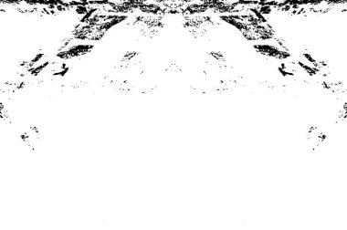 Grunge dokusu çatlaklar, cipsler, lekeler. Siyah ve beyaz yazdırılmış ögelerin soyut deseni