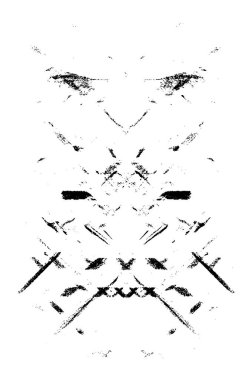 Grunge dokusu çatlaklar, cipsler, lekeler. Siyah ve beyaz yazdırılmış ögelerin soyut deseni