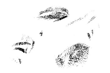 Grunge dokusu çatlaklar, cipsler, lekeler. Siyah ve beyaz yazdırılmış ögelerin soyut deseni