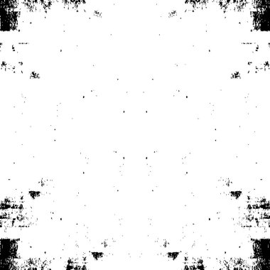 Grunge dokusu çatlaklar, cipsler, lekeler. Siyah ve beyaz yazdırılmış ögelerin soyut deseni