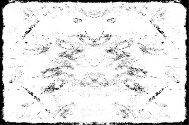 Grunge dokusu çatlaklar, cipsler, lekeler. Siyah ve beyaz yazdırılmış ögelerin soyut deseni