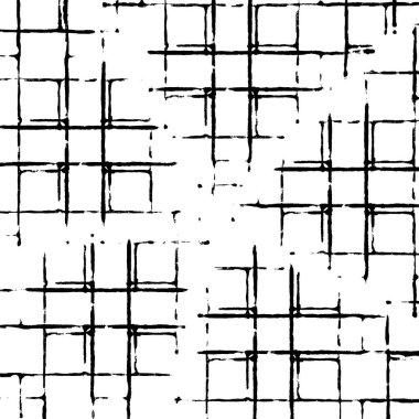 Grunge dokusu çatlaklar, cipsler, lekeler. Siyah ve beyaz yazdırılmış ögelerin soyut deseni