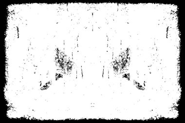 Grunge dokusu çatlaklar, cipsler, lekeler. Siyah ve beyaz yazdırılmış ögelerin soyut deseni