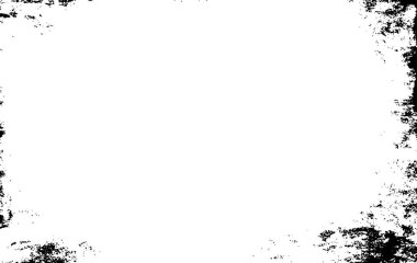 Grunge dokusu çatlaklar, cipsler, lekeler. Siyah ve beyaz yazdırılmış ögelerin soyut deseni