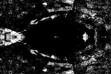 Grunge dokusu çatlaklar, cipsler, lekeler. Siyah ve beyaz yazdırılmış ögelerin soyut deseni