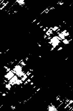 Grunge dokusu çatlaklar, cipsler, lekeler. Siyah ve beyaz yazdırılmış ögelerin soyut deseni