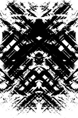 Grunge black and white pattern. Monochrome particles abstract texture. Background of cracks, scuffs, chips, stains, ink spots, lines. Dark design background surface. Gray printing element