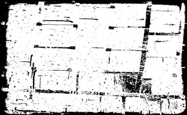 Grunge üst üste biniyor. Soyut siyah-beyaz vektör arkaplanı. Çatlak, leke ve noktalarda kirli desenli tek renkli klasik yüzey. Karanlık korku tarzında eski bir duvar.