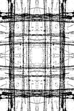 Grunge üst üste biniyor. Soyut siyah-beyaz vektör arkaplanı. Çatlak, leke ve noktalarda kirli desenli tek renkli klasik yüzey. Karanlık korku tarzında eski bir duvar.