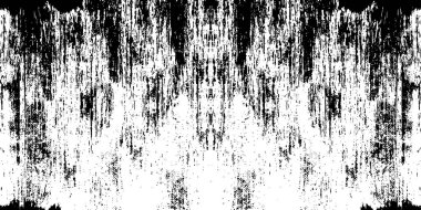 Grunge üst üste biniyor. Soyut siyah-beyaz vektör arkaplanı. Çatlak, leke ve noktalarda kirli desenli tek renkli klasik yüzey. Karanlık korku tarzında eski bir duvar.