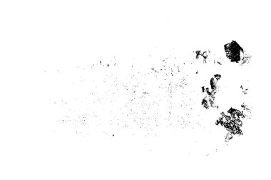 Grunge üst üste biniyor. Soyut siyah-beyaz vektör arkaplanı. Çatlak, leke ve noktalarda kirli desenli tek renkli klasik yüzey. Karanlık korku tarzında eski bir duvar.