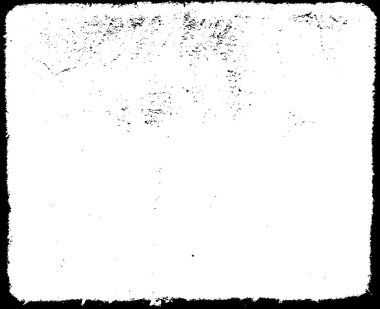 Grunge üst üste biniyor. Soyut siyah-beyaz vektör arkaplanı. Çatlak, leke ve noktalarda kirli desenli tek renkli klasik yüzey. Karanlık korku tarzında eski bir duvar.