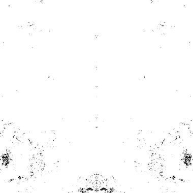 Grunge üst üste biniyor. Soyut siyah-beyaz vektör arkaplanı. Çatlak, leke ve noktalarda kirli desenli tek renkli klasik yüzey. Karanlık korku tarzında eski bir duvar.