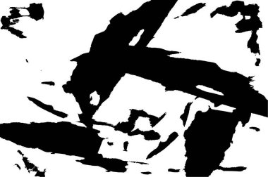 Grunge üst üste biniyor. Soyut siyah-beyaz vektör arkaplanı. Çatlak, leke ve noktalarda kirli desenli tek renkli klasik yüzey. Karanlık korku tarzında eski bir duvar.