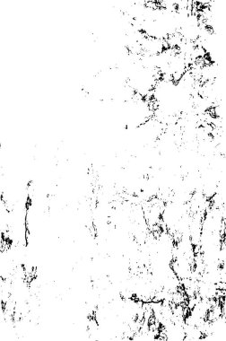 Grunge üst üste biniyor. Soyut siyah-beyaz vektör arkaplanı. Çatlak, leke ve noktalarda kirli desenli tek renkli klasik yüzey. Karanlık korku tarzında eski bir duvar.