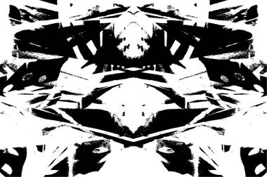 Grunge üst üste biniyor. Soyut siyah-beyaz vektör arkaplanı. Çatlak, leke ve noktalarda kirli desenli tek renkli klasik yüzey. Karanlık korku tarzında eski bir duvar.