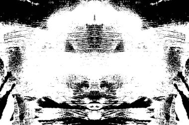 Soyut grunge desenli siyah beyaz arka plan. Tek renkli simetrik tasarım.