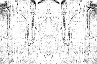 Grunge üst üste biniyor. Soyut siyah-beyaz vektör arkaplanı. Çatlak, leke ve noktalarda kirli desenli tek renkli klasik yüzey. Karanlık korku tarzında eski bir duvar.