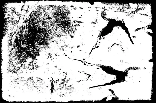 Abstrakter Schwarz Weißer Grunge Hintergrund Mit Rissen — Stockvektor