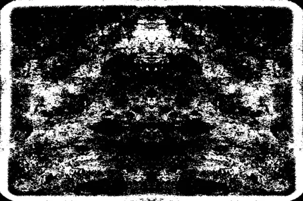 Чорно Білий Фон Абстрактним Гранжевим Візерунком Монохромний Симетричний Дизайн — стоковий вектор