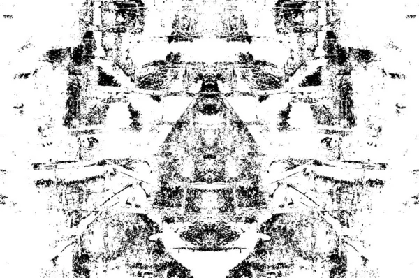 Schwarz Weißer Hintergrund Mit Abstraktem Grunge Muster Monochrom Symmetrisches Design — Stockvektor