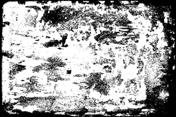 Black White Distressed Grunge Vector Overlay Template Dark Paint Weathered — Stock Vector