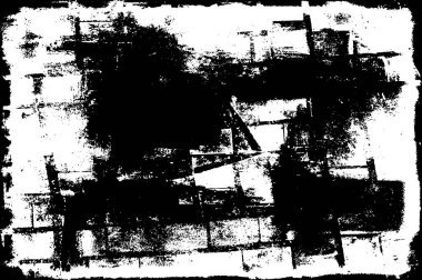 Sert siyah-beyaz dokular. Grunge 'un geçmişi. Soyut doku etkisi. Vektör İllüstrasyonu