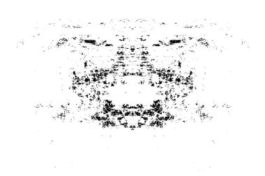 Grunge üst üste biniyor. Soyut siyah-beyaz vektör arkaplanı. Çatlak, leke ve noktalarda kirli desenli tek renkli klasik yüzey. Karanlık korku tarzında eski bir duvar.