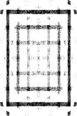 Grunge üst üste biniyor. Soyut siyah-beyaz vektör arkaplanı. Çatlak, leke ve noktalarda kirli desenli tek renkli klasik yüzey. Karanlık korku tarzında eski bir duvar.