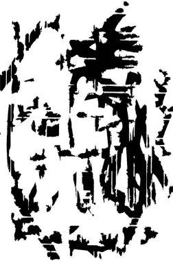 Grunge üst üste biniyor. Soyut siyah-beyaz vektör arkaplanı. Çatlak, leke ve noktalarda kirli desenli tek renkli klasik yüzey. Karanlık korku tarzında eski bir duvar.