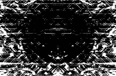 Grunge üst üste biniyor. Soyut siyah-beyaz vektör arkaplanı. Çatlak, leke ve noktalarda kirli desenli tek renkli klasik yüzey. Karanlık korku tarzında eski bir duvar.