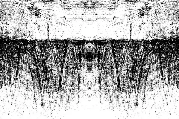 Grunge üst üste biniyor. Soyut siyah-beyaz vektör arkaplanı. Çatlak, leke ve noktalarda kirli desenli tek renkli klasik yüzey. Karanlık korku tarzında eski bir duvar.