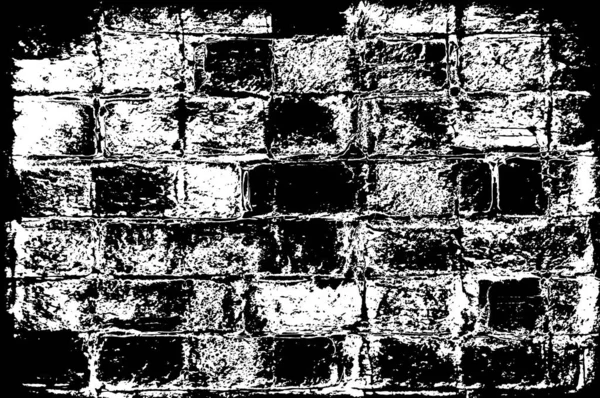 Абстрактний Чорно Білий Грандж Цегляна Стіна Шаблон Векторні Ілюстрації — стоковий вектор