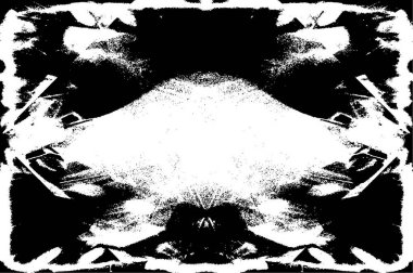 Soyut siyah beyaz desenler. Dağınık simetrik monokrom tasarımı.