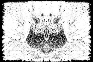 Soyut siyah beyaz desenler. Dağınık simetrik monokrom tasarımı.