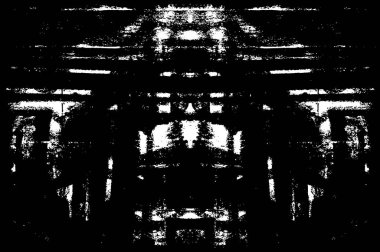 Soyut siyah beyaz desenler. Dağınık simetrik monokrom tasarımı.