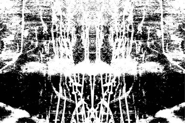 Soyut siyah beyaz desenler. Dağınık simetrik monokrom tasarımı.