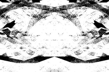 Soyut siyah beyaz desenler. Dağınık simetrik monokrom tasarımı.