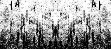 Soyut siyah beyaz desenli dağınık bir illüstrasyon. Tek renkli simetrik tasarım.