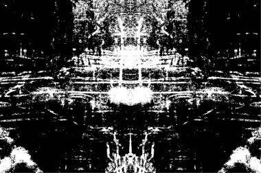 Soyut desenli basit siyah beyaz çizim. Tek renkli simetrik tasarım.