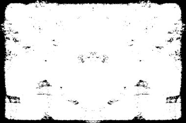 Soyut grunge desenli siyah beyaz çizimler. Tek renkli simetrik tasarım.