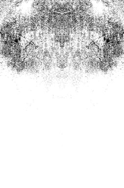 Soyut grunge desenli siyah beyaz çizimler. Tek renkli simetrik tasarım.