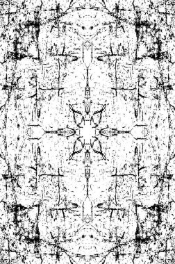 Soyut grunge desenli bir resim. Tek renkli simetrik tasarım.