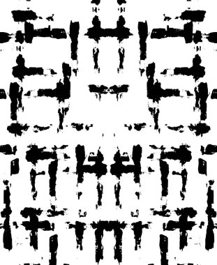 Soyut grunge desenli bir resim. Tek renkli simetrik tasarım.