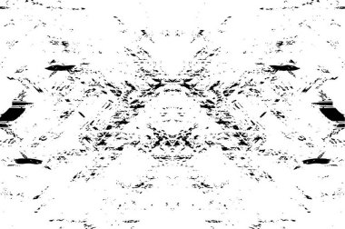 Hasarlı yüzey, siyah beyaz görüntü, lekeli kaba ve grunge soyut desen