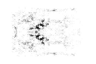 Grunge üst üste biniyor. Soyut siyah-beyaz vektör arkaplanı. Çatlak, leke ve noktalarda kirli desenli tek renkli klasik yüzey. Karanlık korku tarzında eski bir duvar.