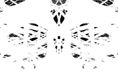 Grunge üst üste biniyor. Soyut siyah-beyaz vektör arkaplanı. Çatlak, leke ve noktalarda kirli desenli tek renkli klasik yüzey. Karanlık korku tarzında eski bir duvar.