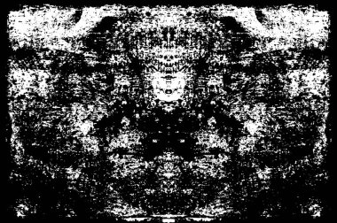 Siyah ve beyazın Grunge arka planı. Soyut monokrom dokusu. Vintage elementler lekeler ve çatlaklar