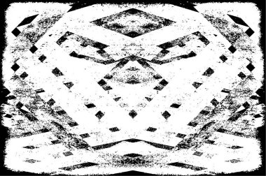 Grunge üst üste biniyor. Soyut siyah-beyaz vektör arkaplanı. Çatlak, leke ve noktalarda kirli desenli tek renkli klasik yüzey. Karanlık korku tarzında eski bir duvar.