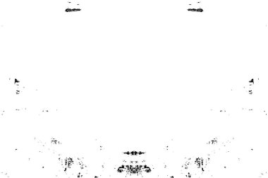 Grunge üst üste biniyor. Soyut siyah-beyaz vektör arkaplanı. Çatlak, leke ve noktalarda kirli desenli tek renkli klasik yüzey. Karanlık korku tarzında eski bir duvar.